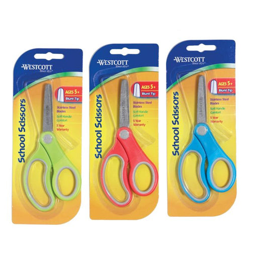 SOFT GRIP SCHOOL SCISSORS ROUND TIP