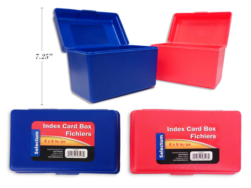 BOÎTE À CARTES D'INDEX 4X6